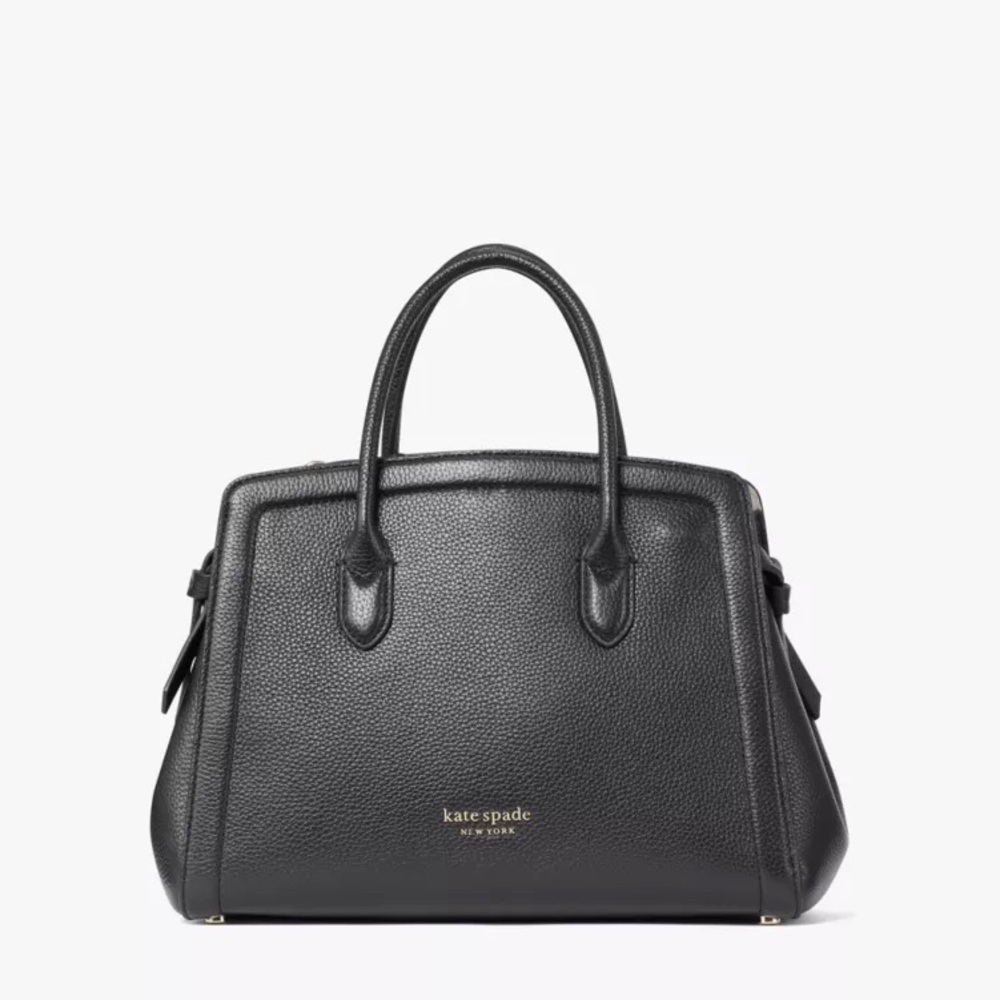Kate Spade Black Pebbled Satchel Knott Medium Satchel